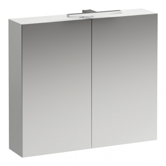 Veidrodinė spintelė Laufen BASE 800x185x700 mm, 2 durelės, LED apšvietimas, 2 stiklinės lentynėlės, 1 el.lizdas, spalva - balta matinė 